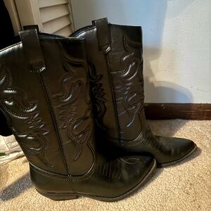 Black Western Leather Boots